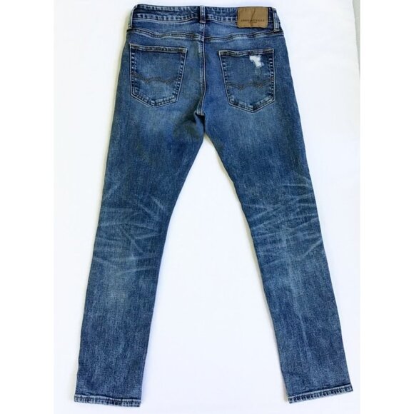 American Eagle Extreme & Next Level Flex Jeans Mens 29x30 Blue Denim Distressed - Picture 4 of 12